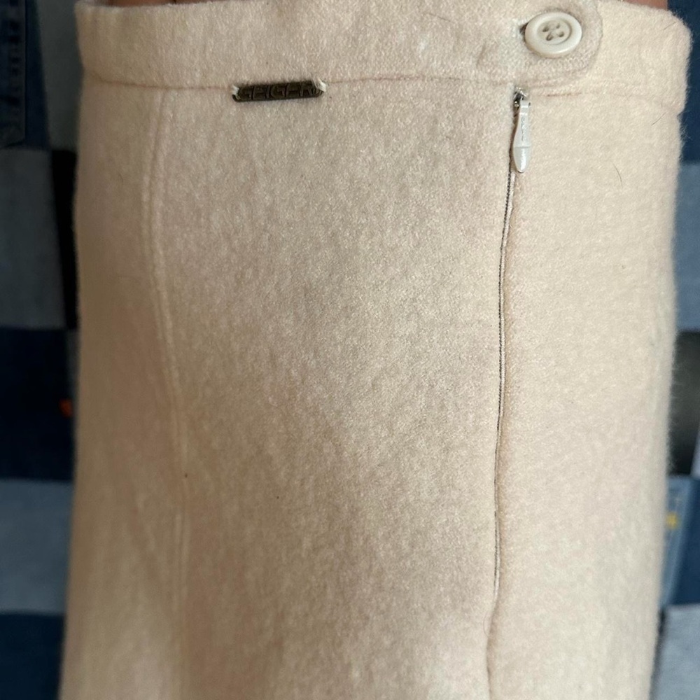 Chic Beige wool vintage Midi Skirt - Picture 5 of 5